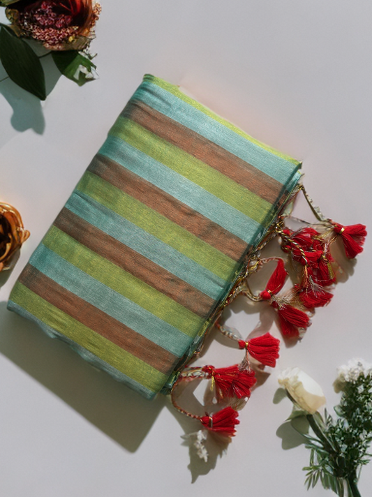 Seher-e-Bahar Tissue Cotton Saree