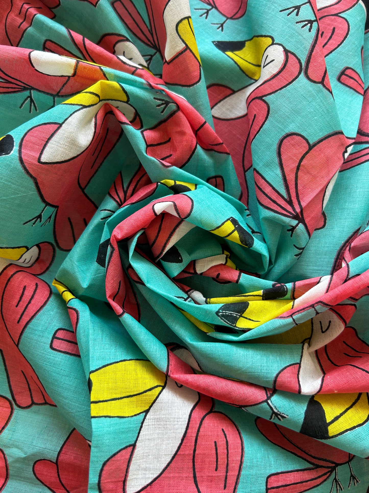 Toucan Multicolour Cotton Saree