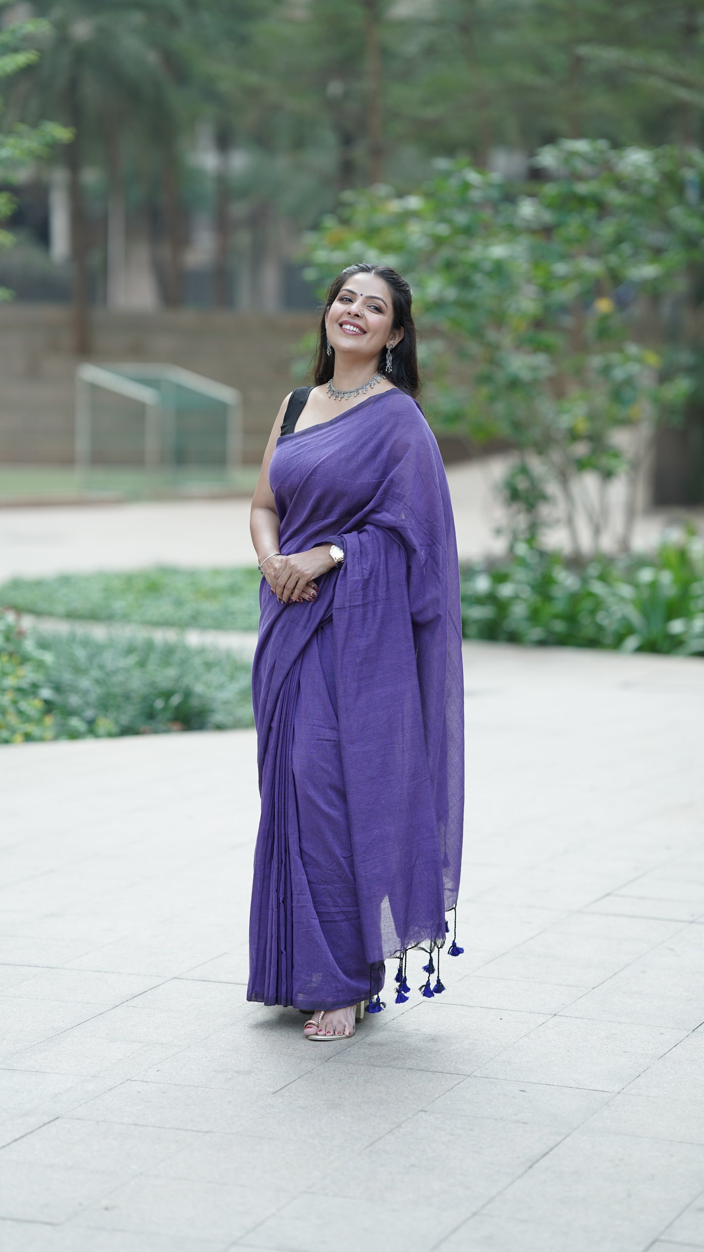 Purple Heart Pure Cotton Saree