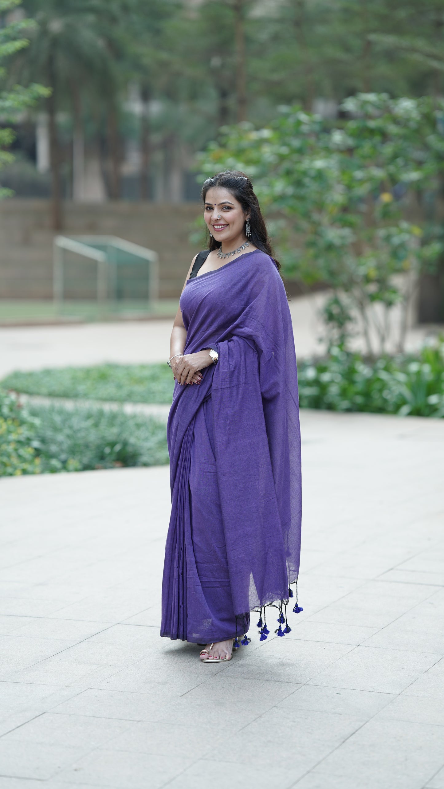 Purple Heart Pure Cotton Saree