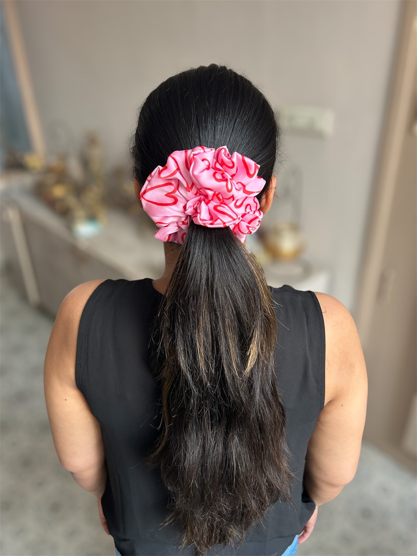 Pretty In Pink-Japan Satin Scrunchie and Hair Bow (Set of 2)