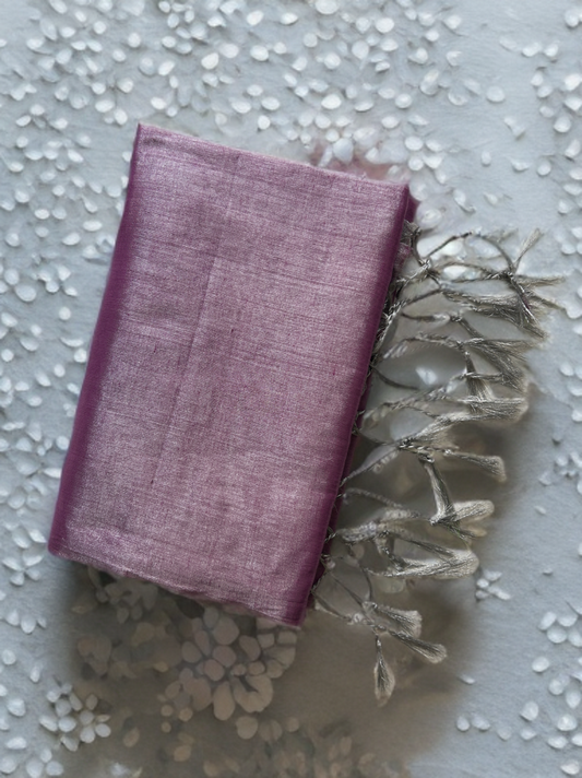 Pink Mauve Cotton Tissue Saree