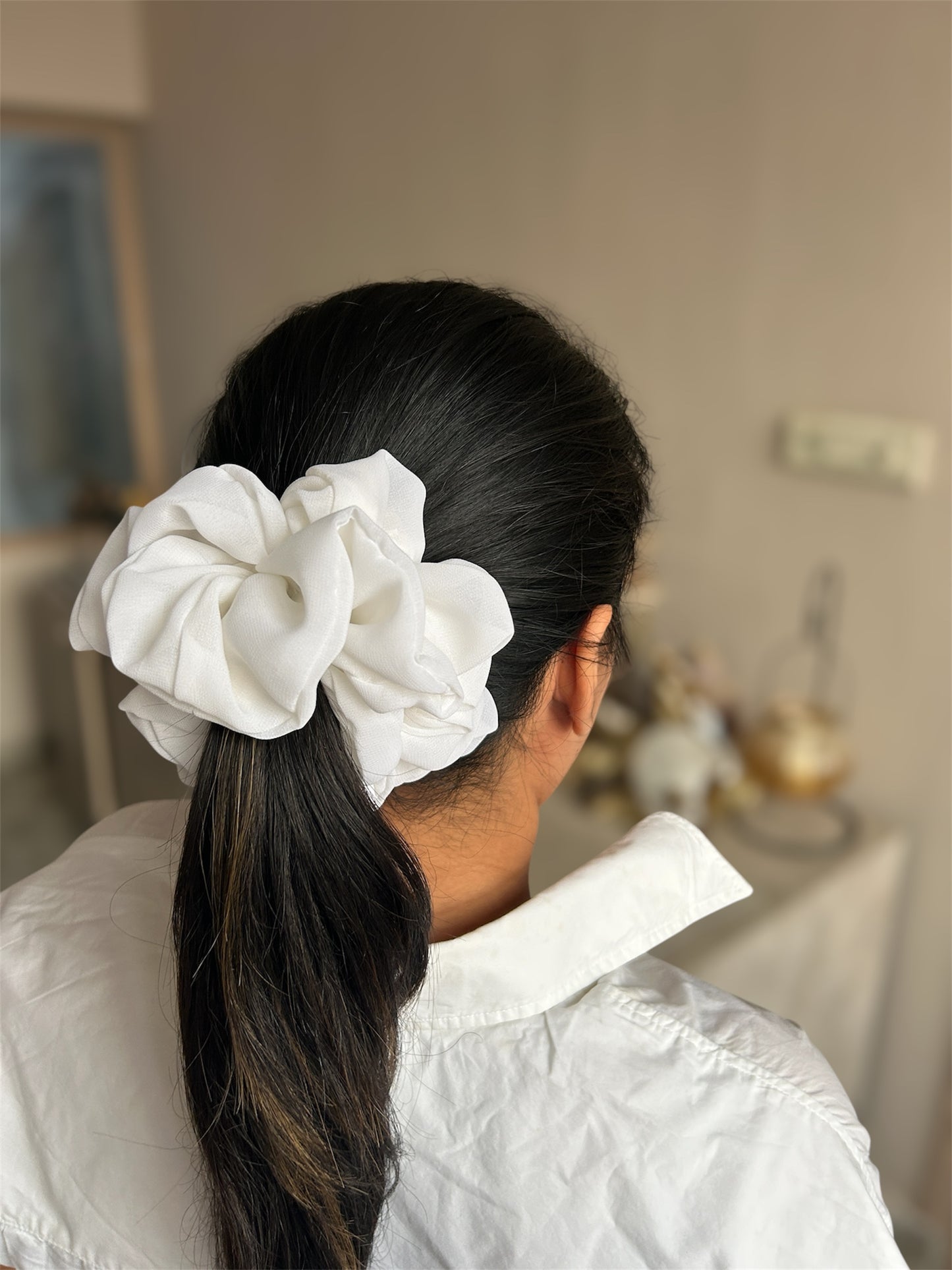 Light Ivory Soft Georgette XL Scrunchie