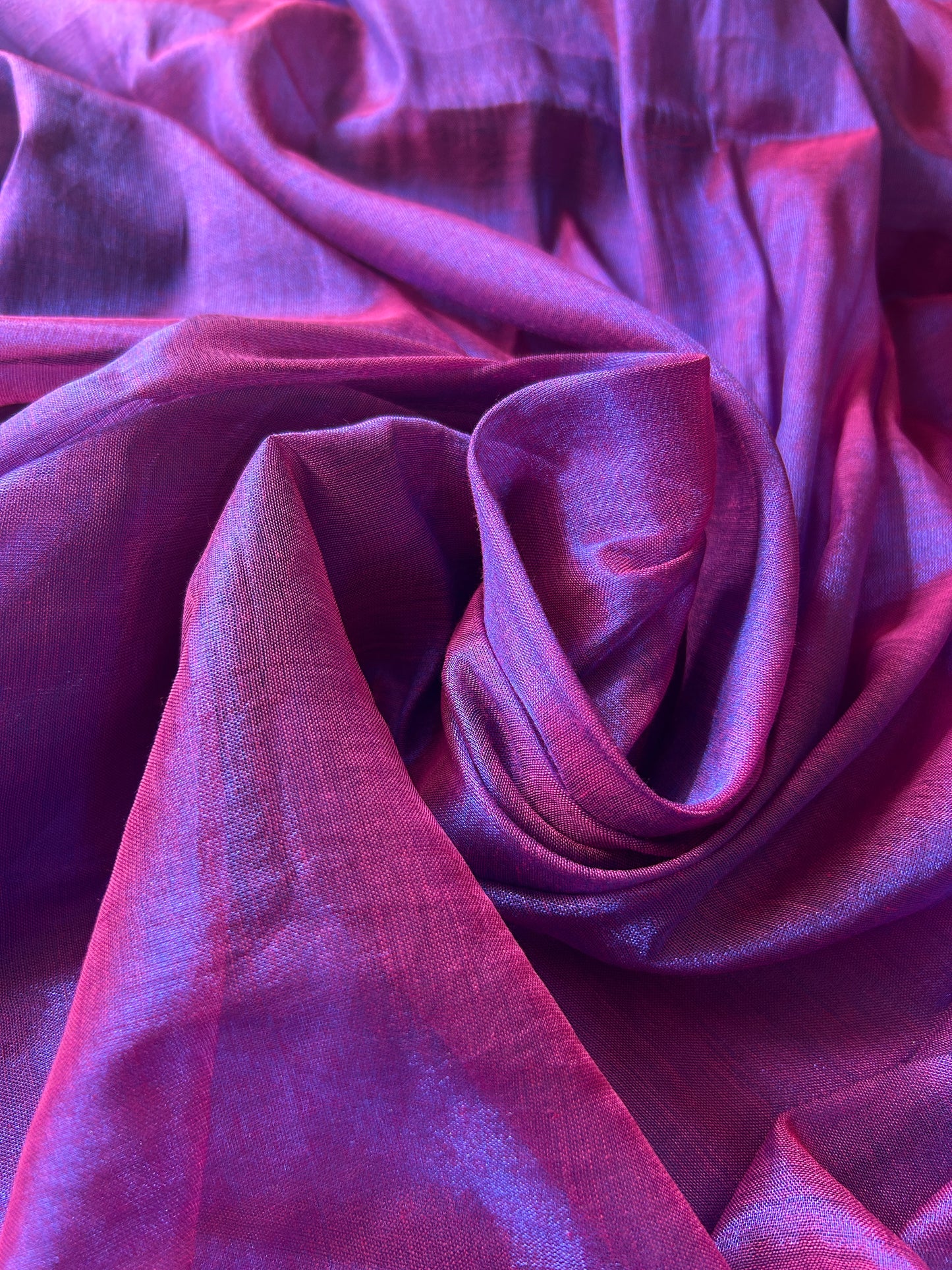 Plum Violet Cotton Tissue Saree