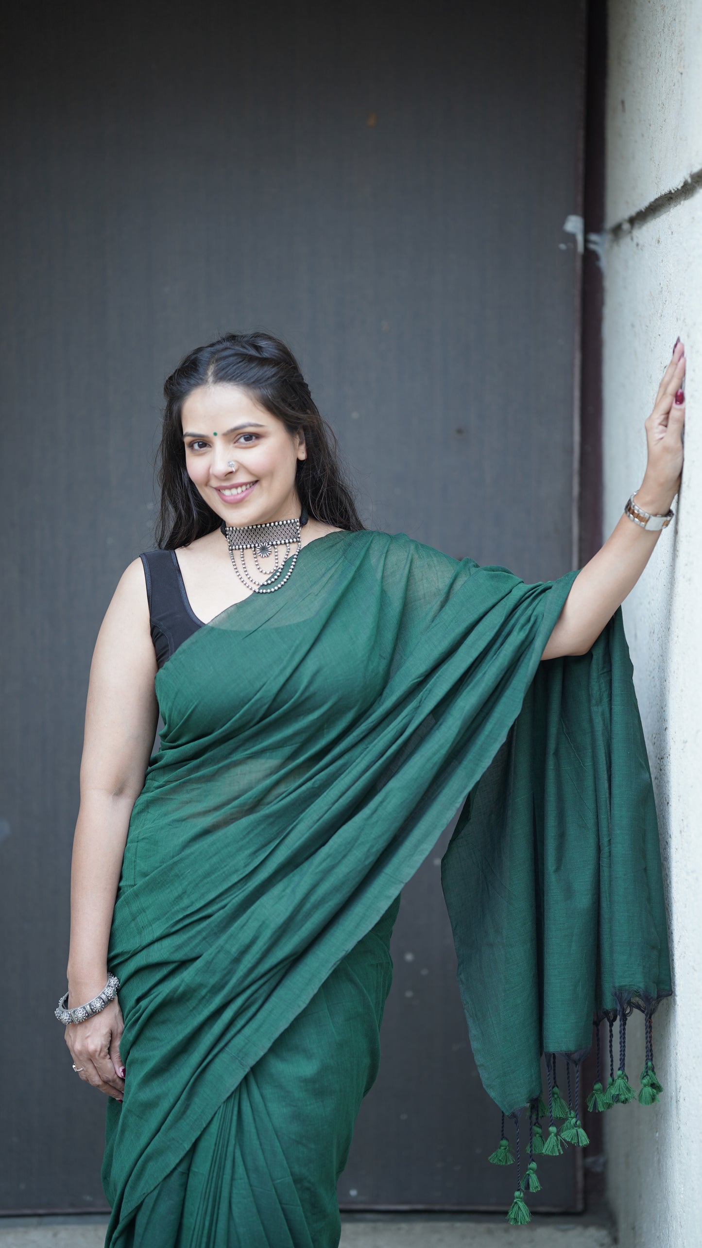 Castleton Green Pure Cotton Saree