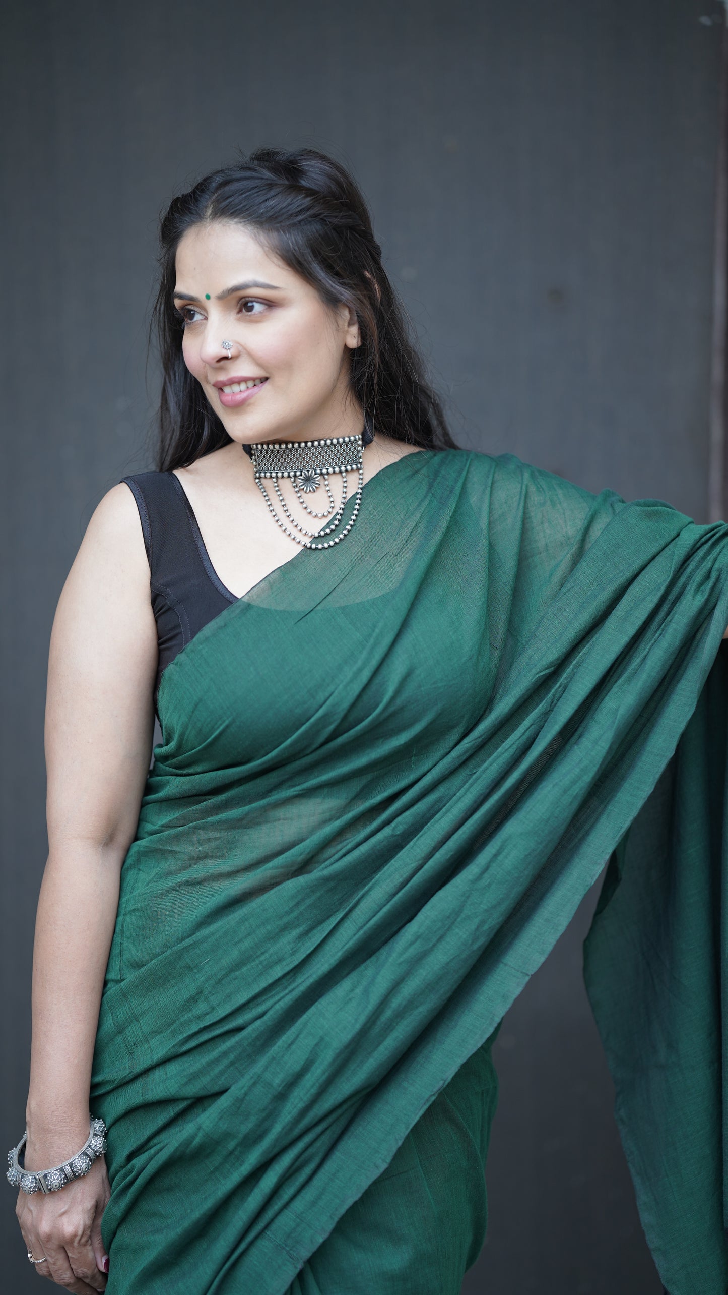 Castleton Green Pure Cotton Saree