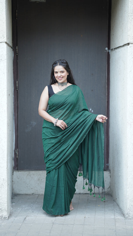 Castleton Green Pure Cotton Saree