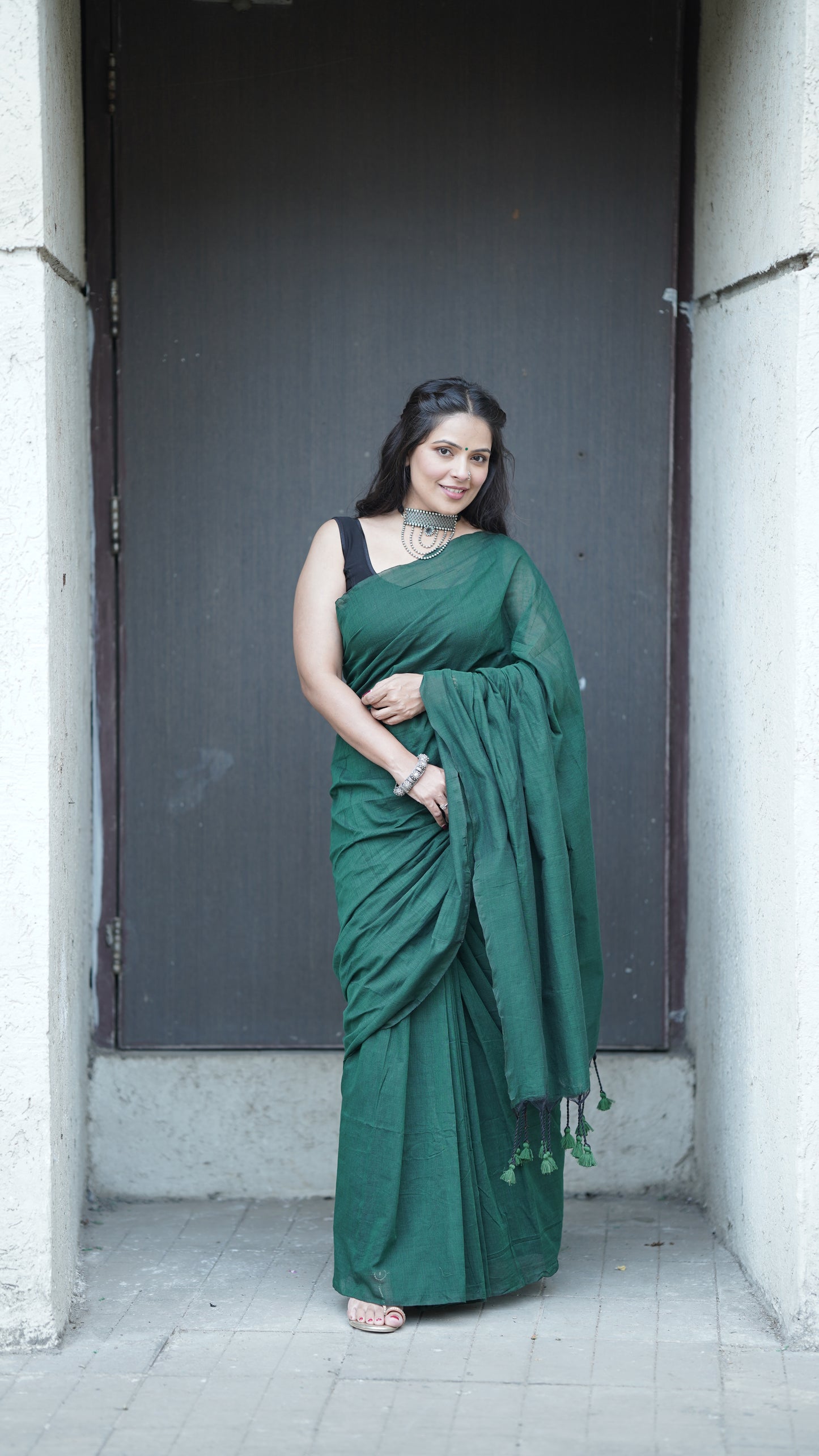 Castleton Green Pure Cotton Saree