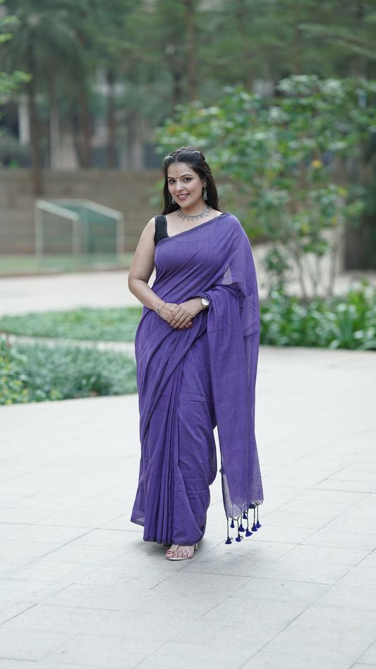 Purple Heart Pure Cotton Saree