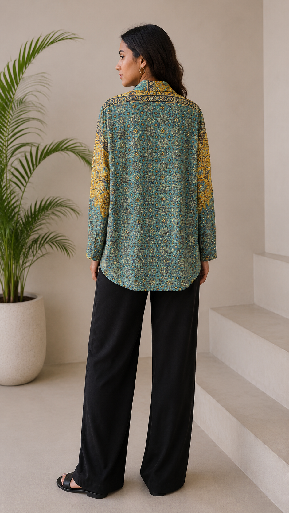 Firoza Printed Crepe Shirt