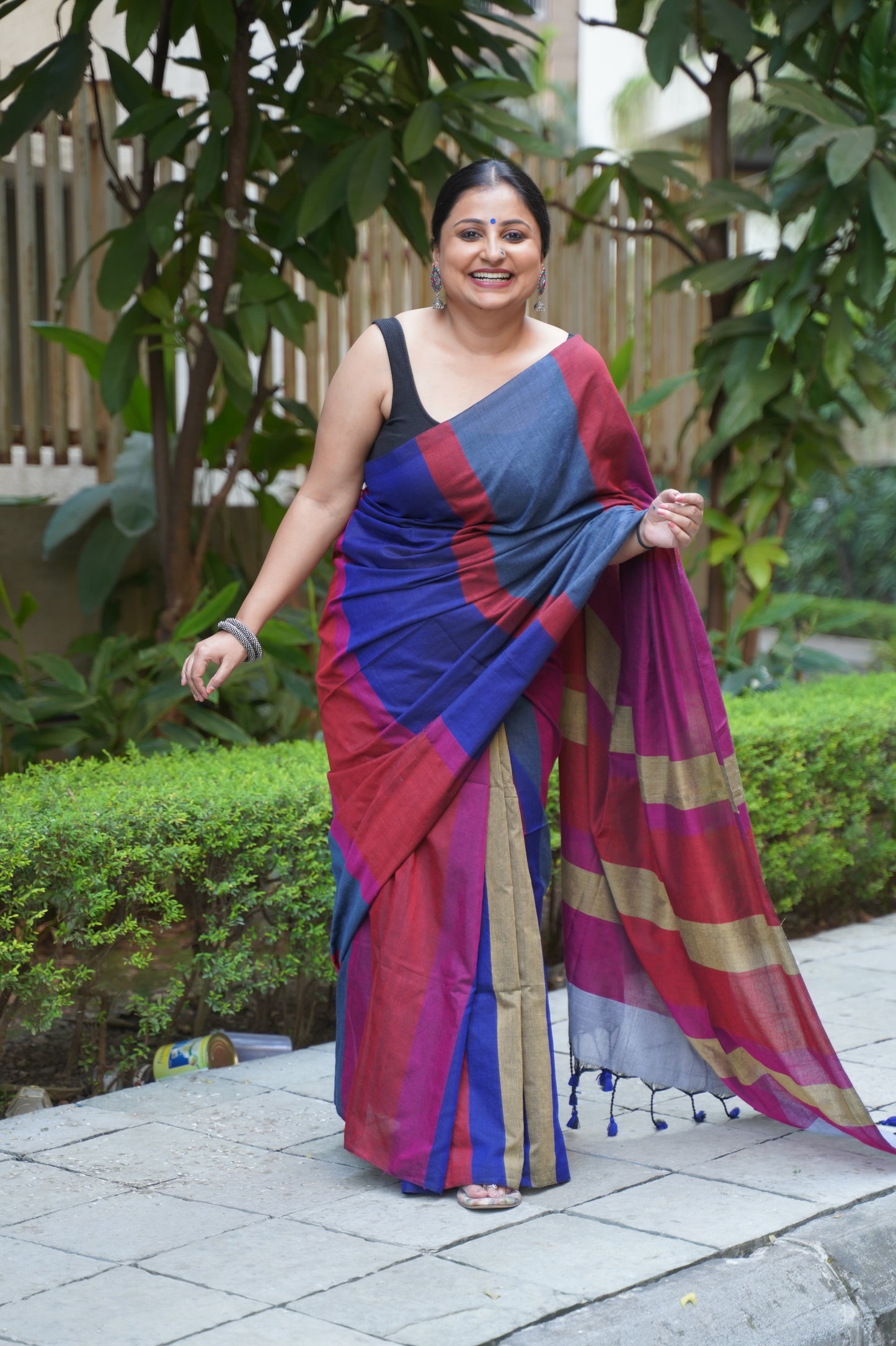 Multicolour Khadi Cotton Handloom Saree