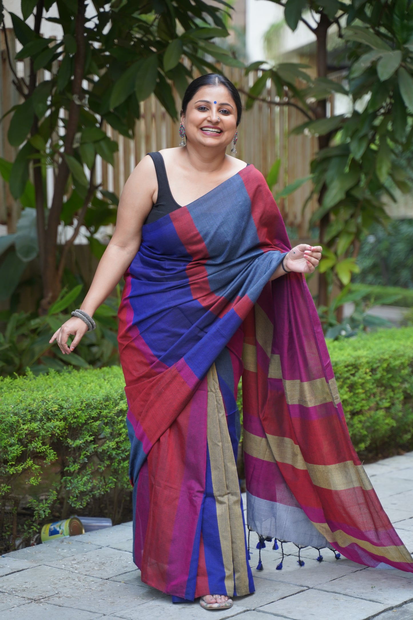 Multicolour Khadi Cotton Handloom Saree