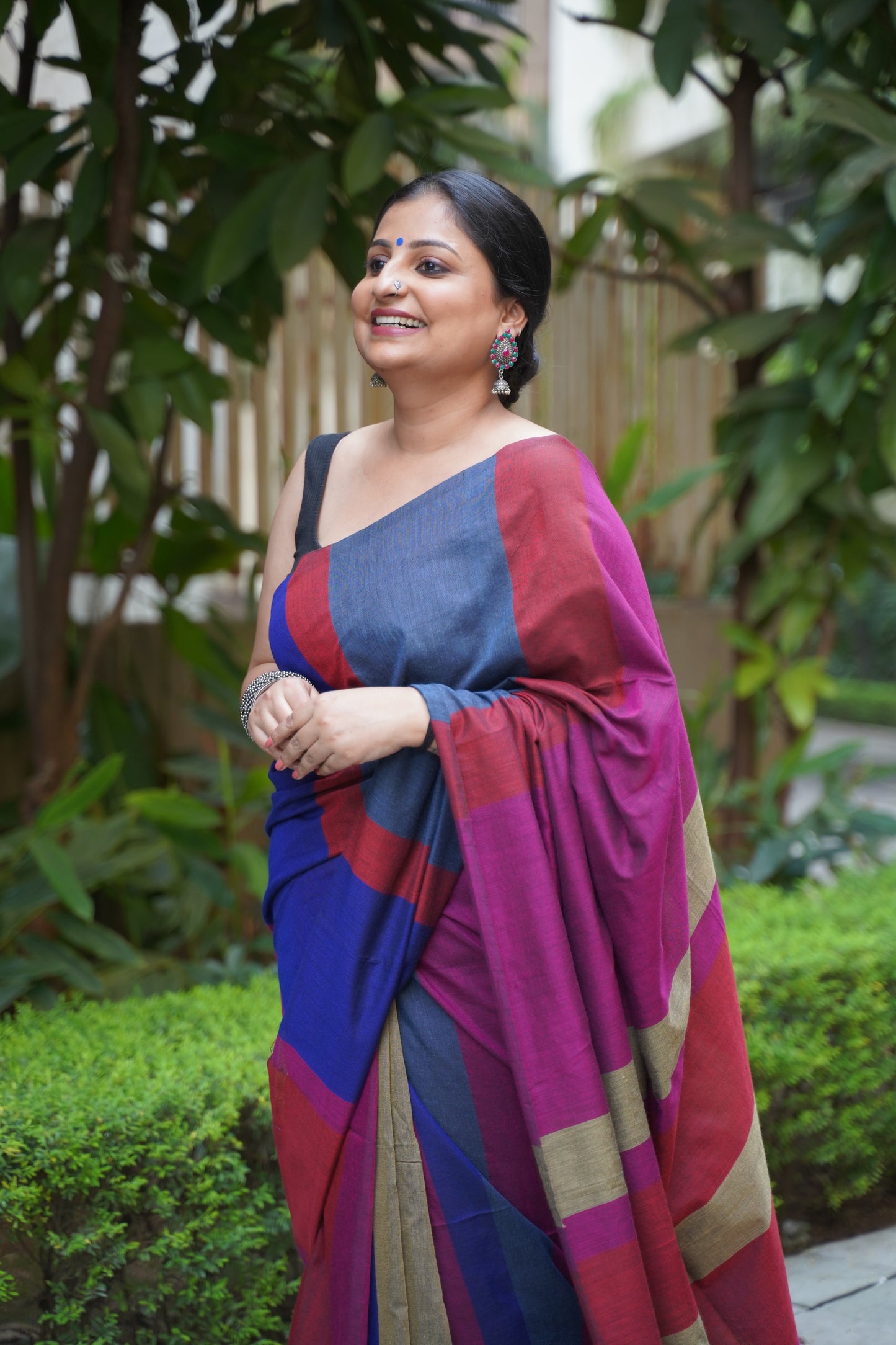 Multicolour Khadi Cotton Handloom Saree