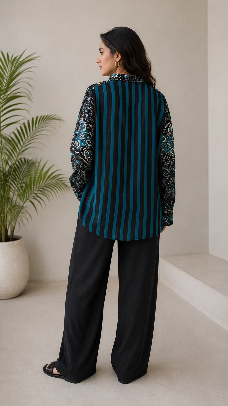 Midnight Mosaic Crepe Shirt