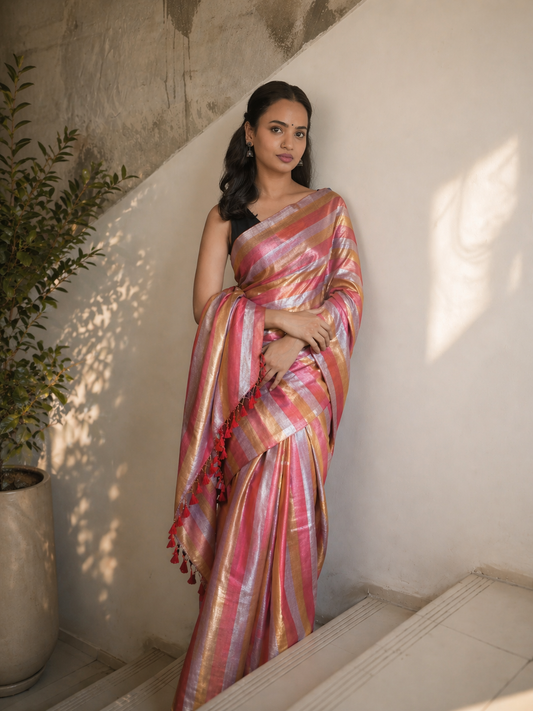 Noor-e-Pehar Tissue Cotton Saree