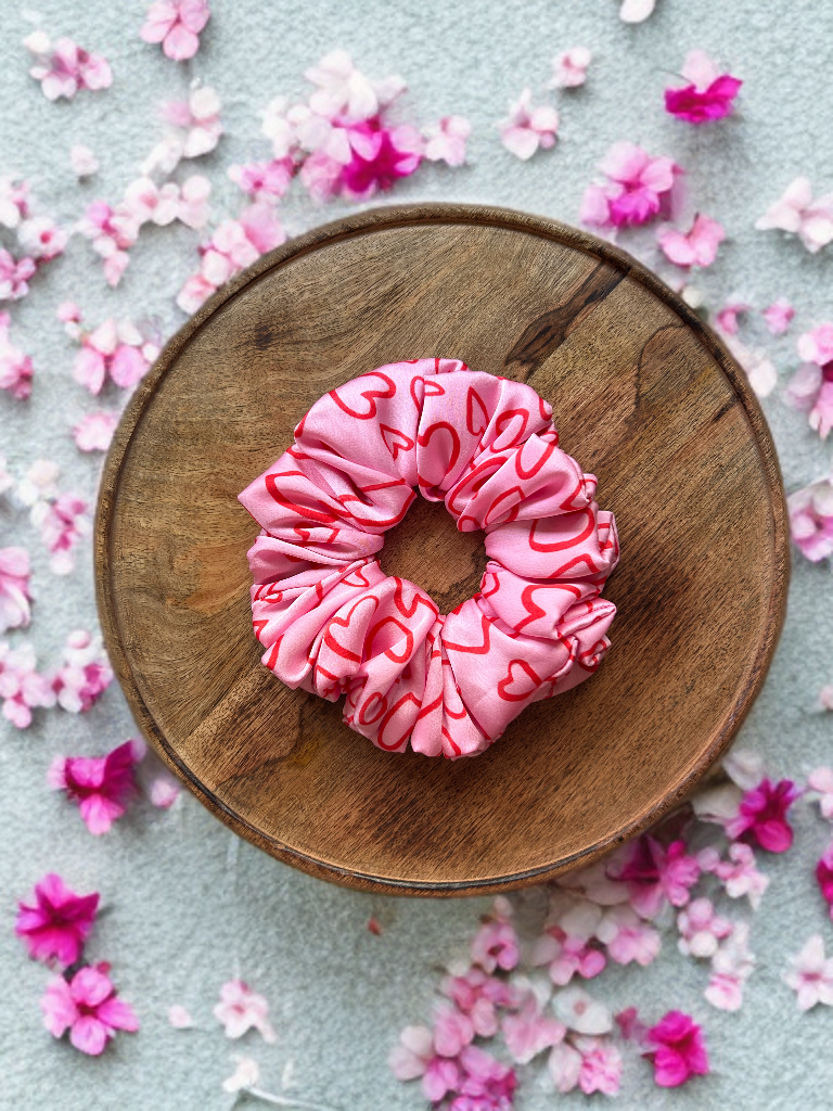 Pretty In Pink-Japan Satin Scrunchie and Hair Bow (Set of 2)