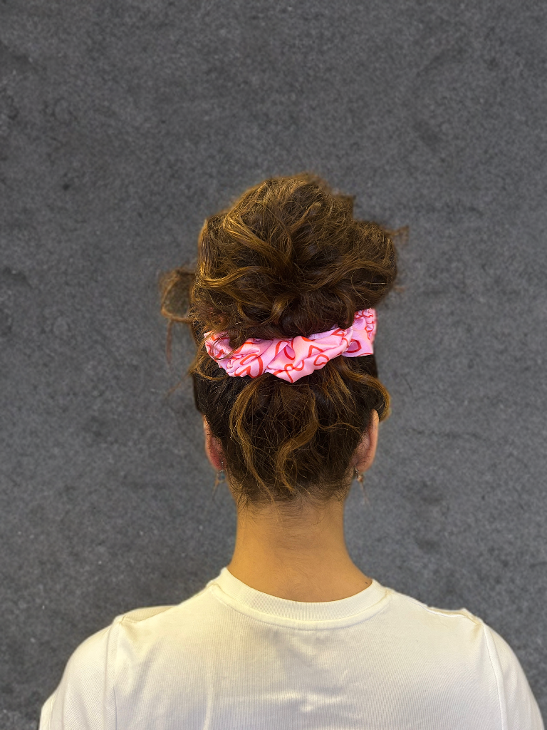 Pretty In Pink-Japan Satin Scrunchie and Hair Bow (Set of 2)