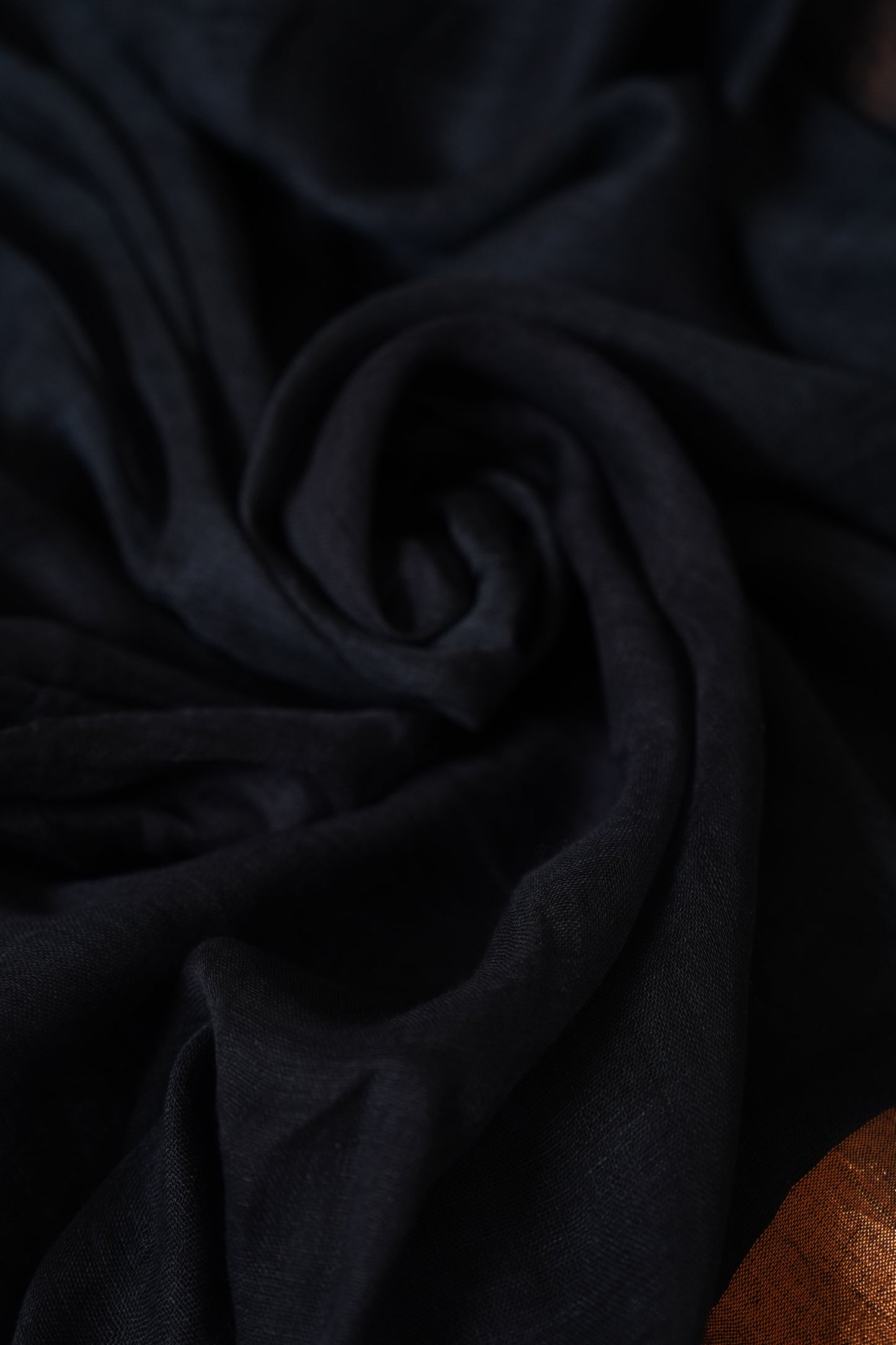 Black Linen Sequin Work Saree