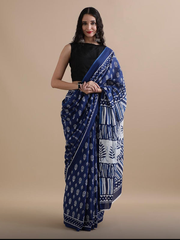 Neel Tara Mul Cotton Saree