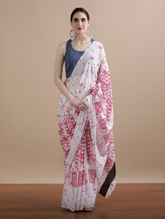 RangRekha Mul Cotton Saree