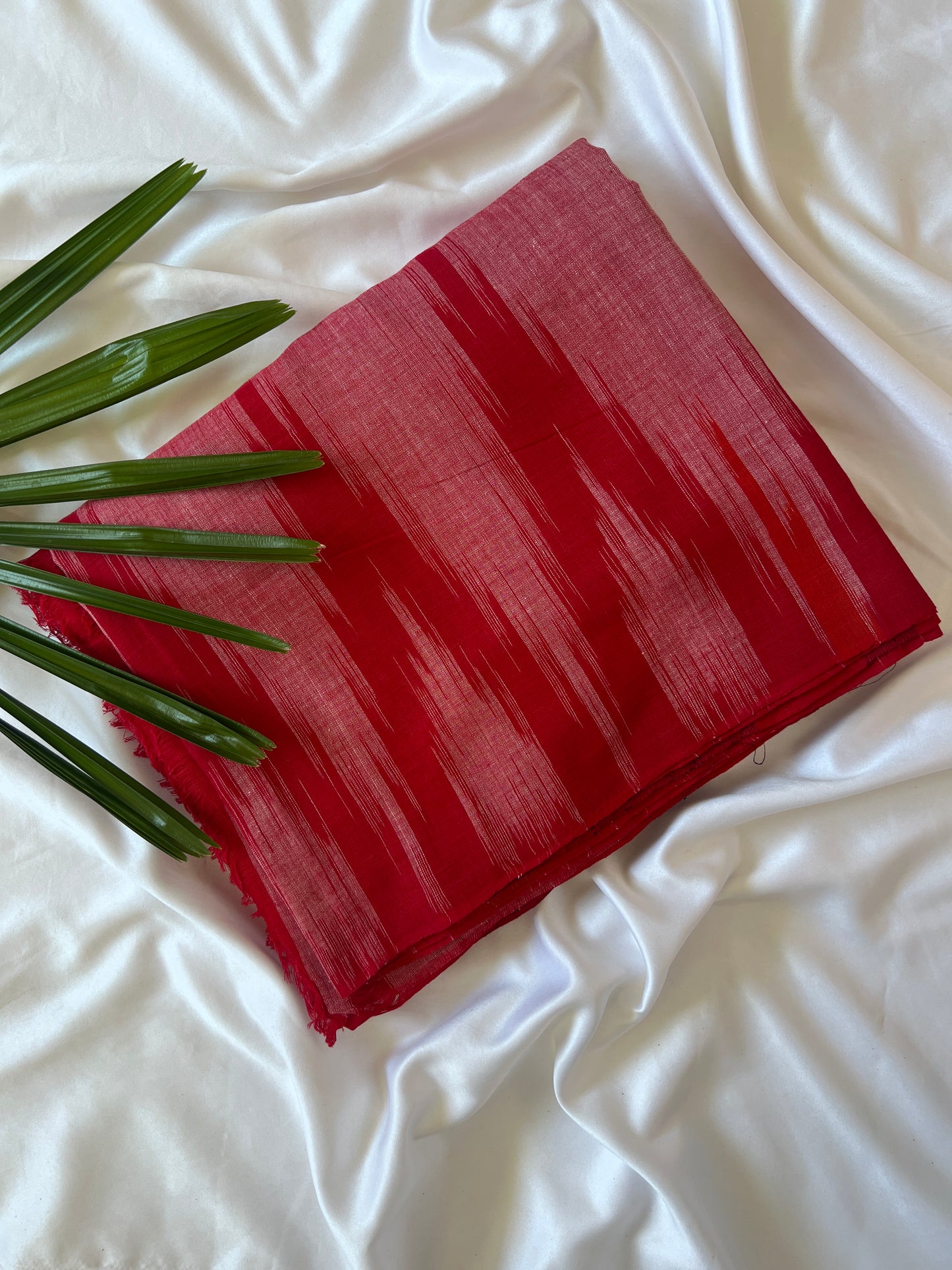 Carrot Red Sambalpuri Cotton Saree