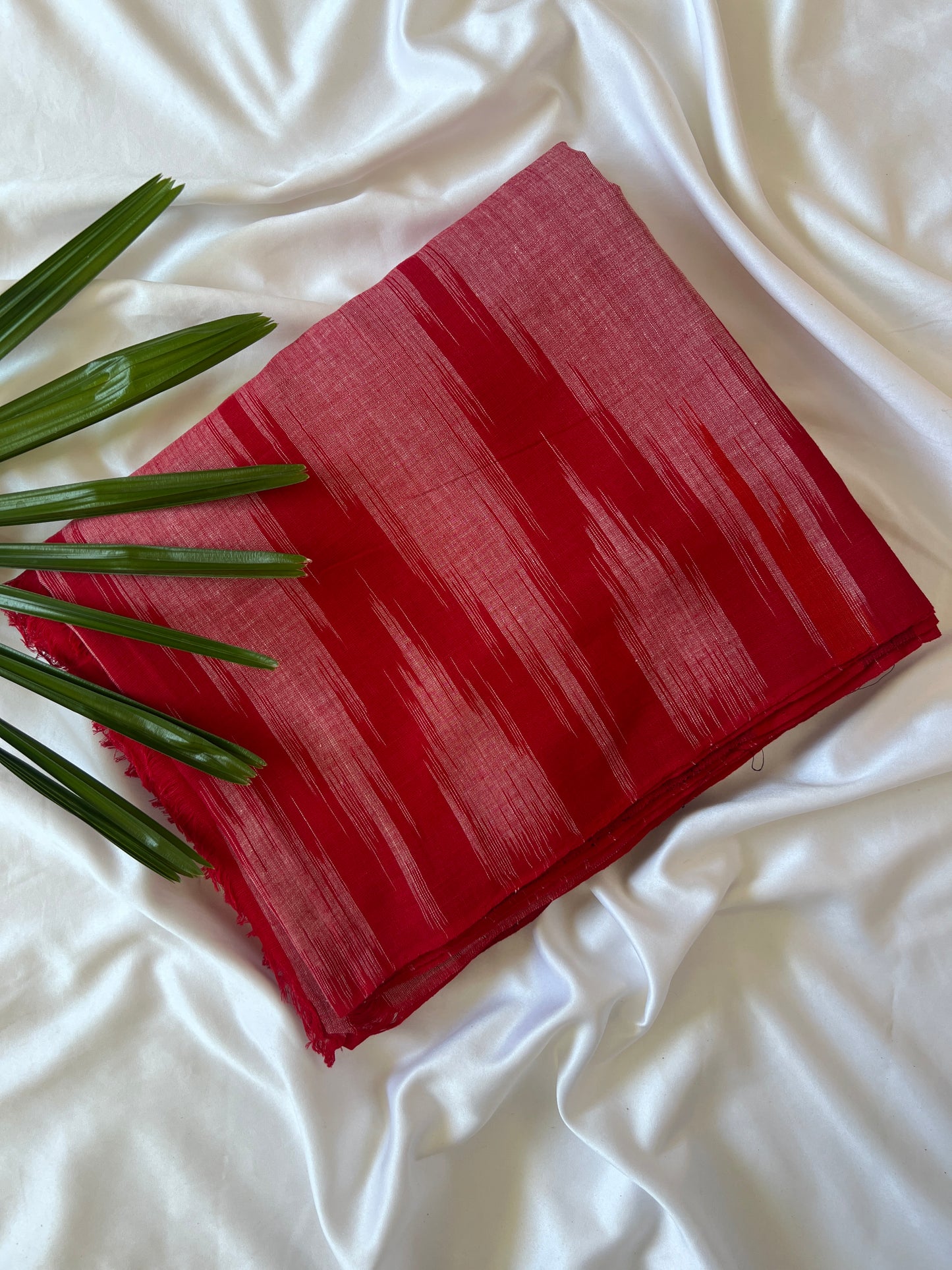 Carrot Red Sambalpuri Cotton Saree